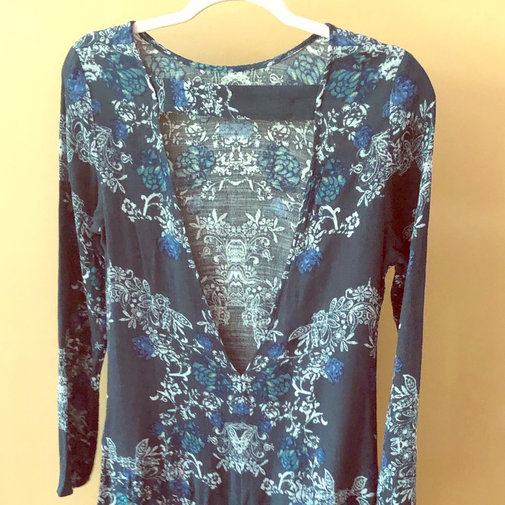 Free people open back long sleeved dress